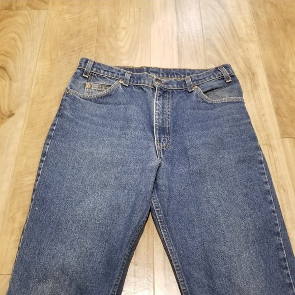 Vintage LEVIS 509 Orange Tab Blue Jeans Mens 34x30 Actual 33x29.5 USA Made - Picture 6 of 10